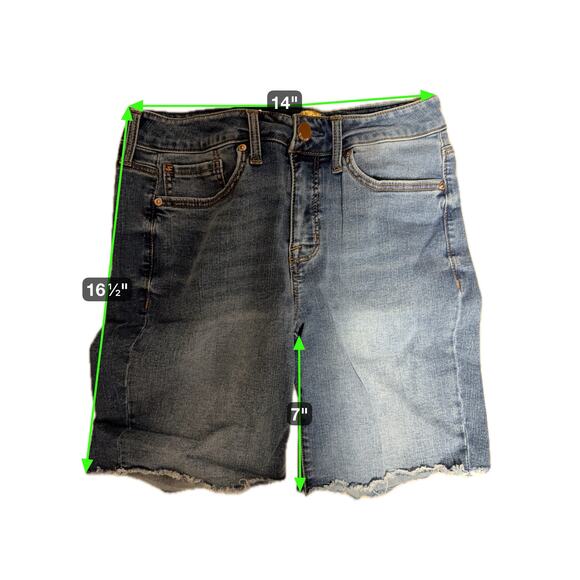 Seven7 Sunset Bermuda Jean Shorts Size 8 Raw Hem Stretch Denim - Picture 12 of 12